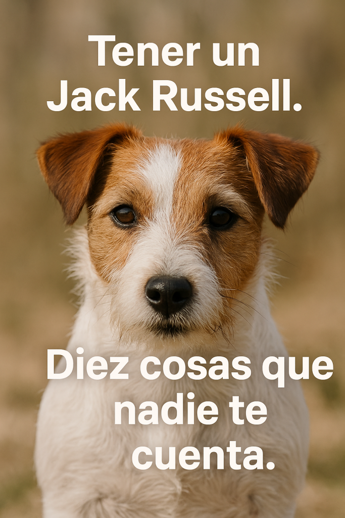 Jack Russell Terrier de pelo broken, línea australiana, primer plano en exterior. Artículo: Tener un Jack Russell – Diez cosas que nadie te cuenta