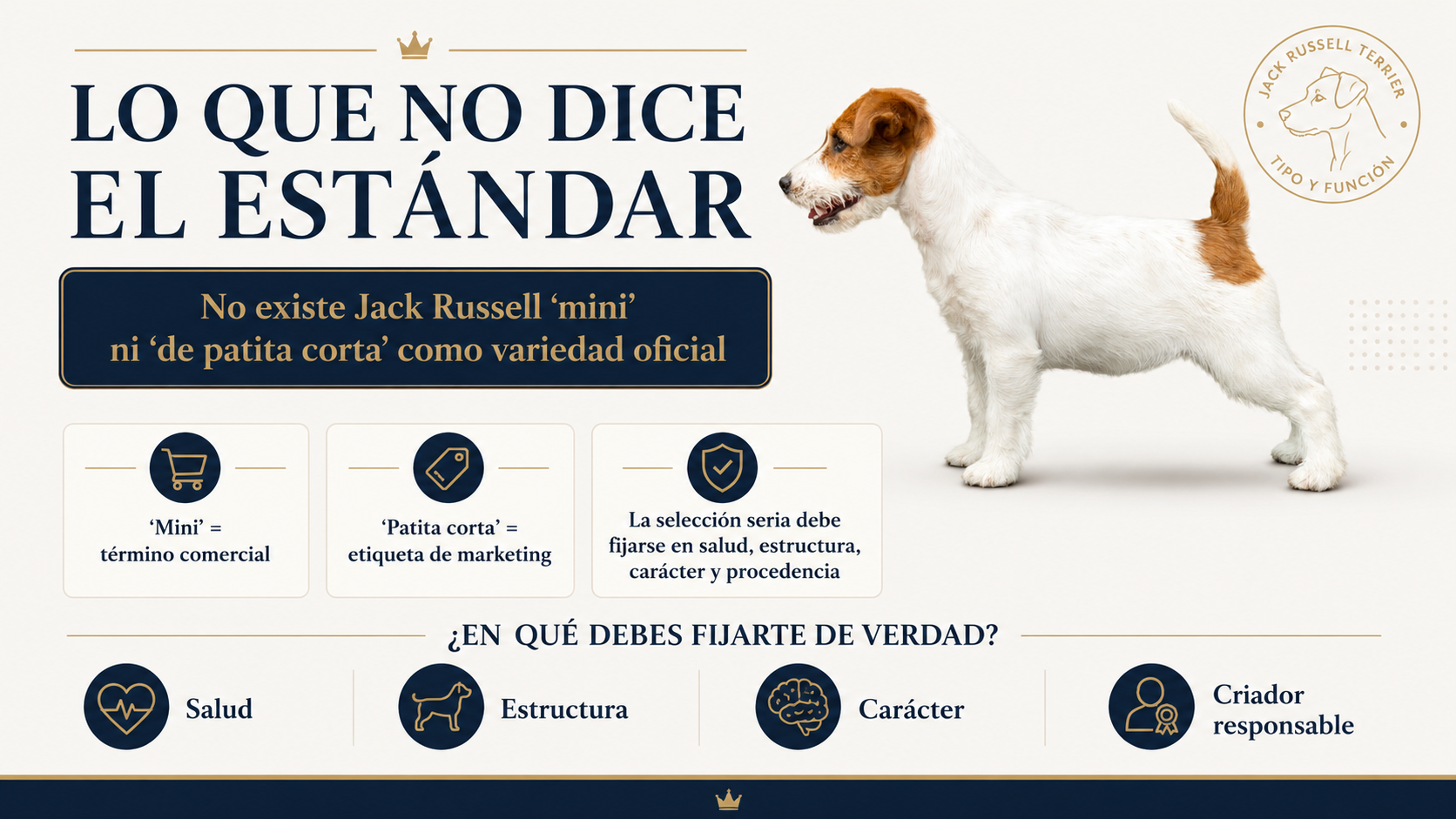Jack Russell mini y patita corta no son variedades oficiales del estándar
