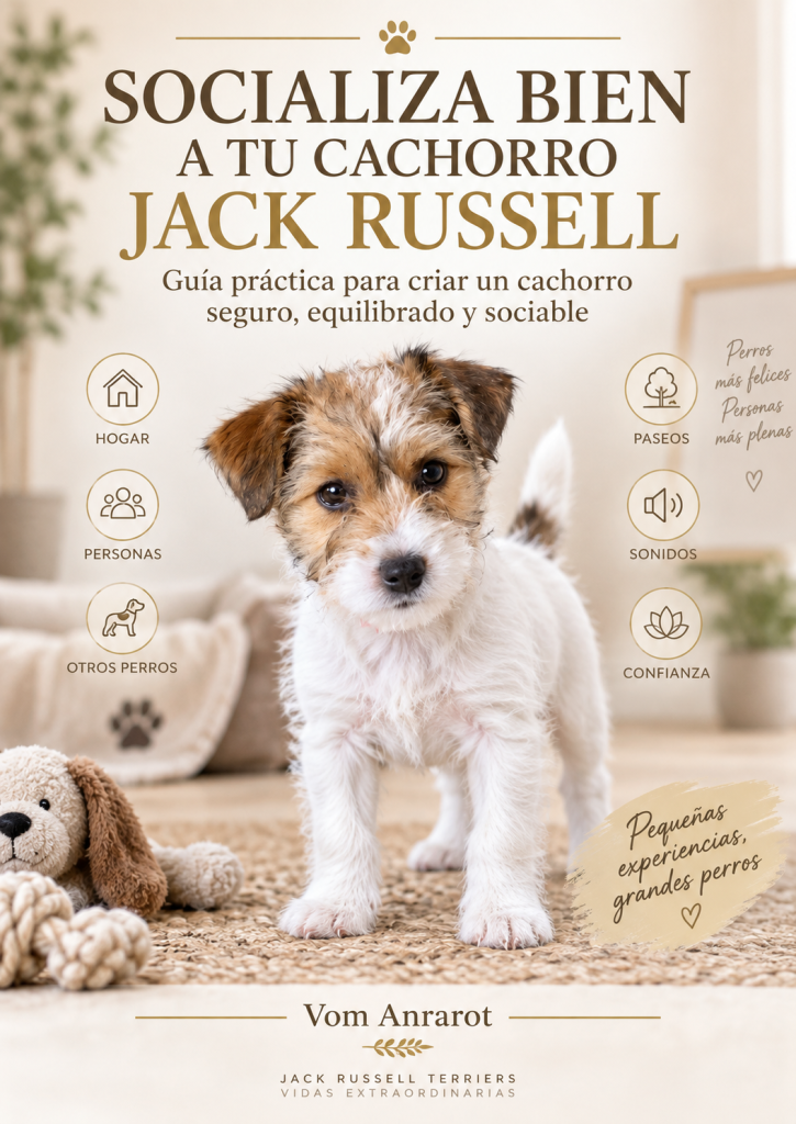 Portada de la guía Socializa bien a tu cachorro Jack Russell
